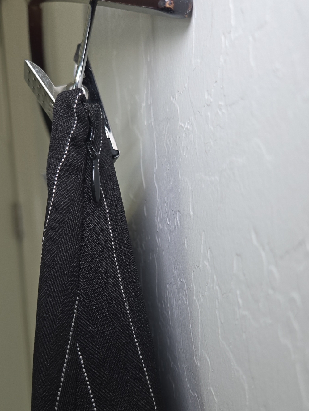 Naked Wardrobe Pinstripe Suiting Pleated Mini Skirt Black White Preppy Sz M NWT - Picture 9 of 16